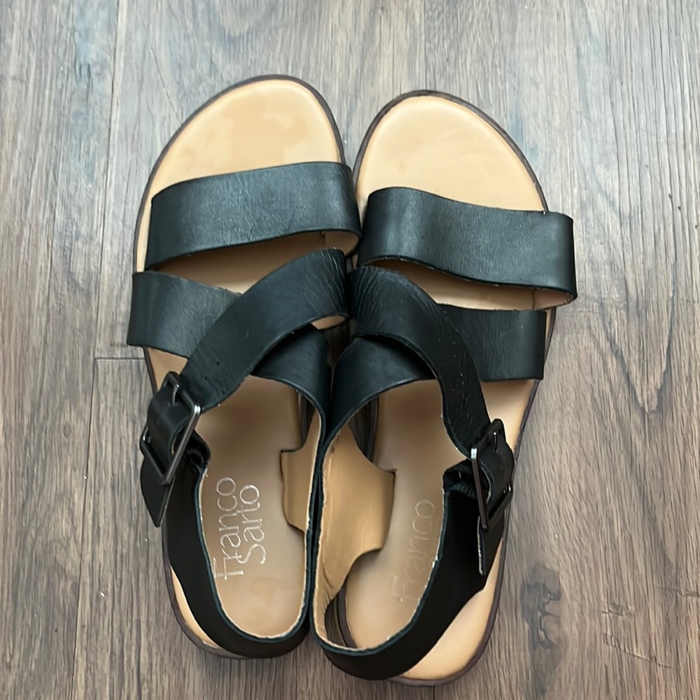 Franco Sarto black leather sandals